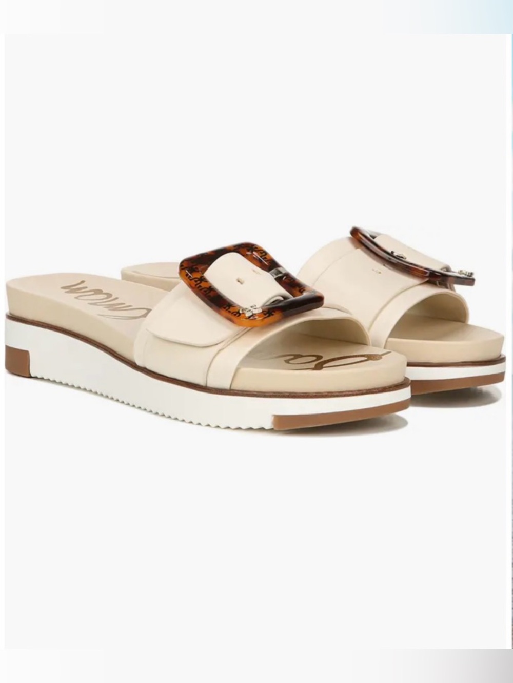 Sam Edelman Ariane Platform Leather Sandals | Ivory| Sz. 6W (NWB)